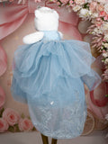 Dusty Blue Silver last Teddy Bear for Quinceanera