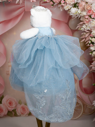 Dusty Blue Silver last Teddy Bear for Quinceanera