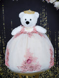 Ivory Dusty Pink Teddy Bear for Quinceanera