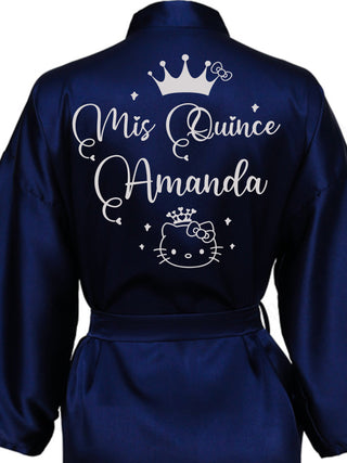 Navy blue with Silver robe for quinceanera