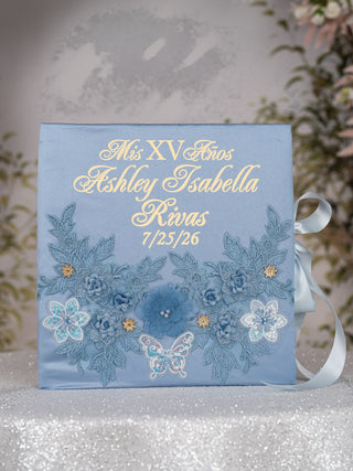 Slate Blue Gold Kitty for Quinceanera