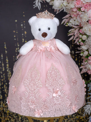 Blush with Train Teddy Bear Quinceanera