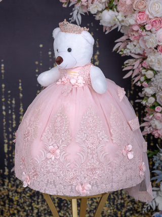 Blush with Train Teddy Bear Quinceanera