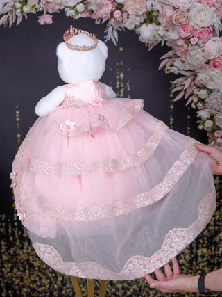 Blush with Train Teddy Bear Quinceanera