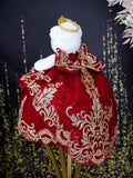 Burgundy with Gold Quinceanera Teddy Bear