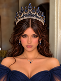 Navy Blue Gold Quinceanera Crown