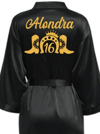 Robe Sweet 16 black with gold