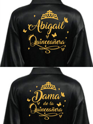 2 Batas quinceanera Black with Gold