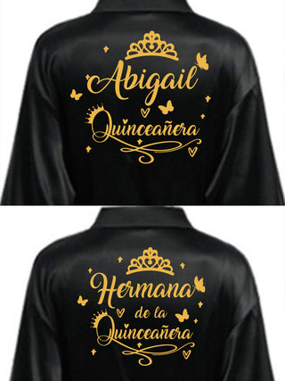 2 Batas quinceanera Black with Gold