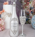 Silver Quinceanera Bottle with 1 Glass