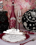 Burgundy Silver Quinceanera Brindis Package with Bottle