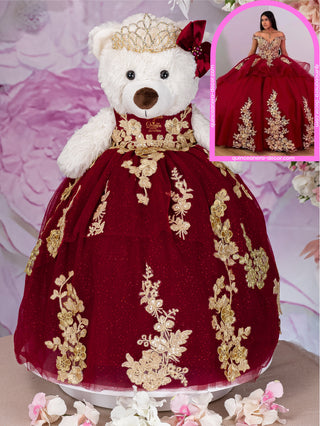 Teddy Bear to match your Quinceanera Dress