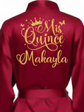 Burgundy with Gold robe for quinceanera