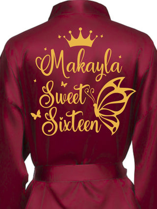 Robe Sweet 16 burgundy with gold / quinceanera-decor Robe Sweet 16 burgundy with gold / quinceanera-decor