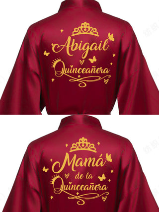 2 Batas quinceanera Burgundy with Gold