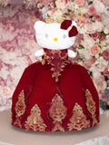 Burgundy Kitty for Quinceanera