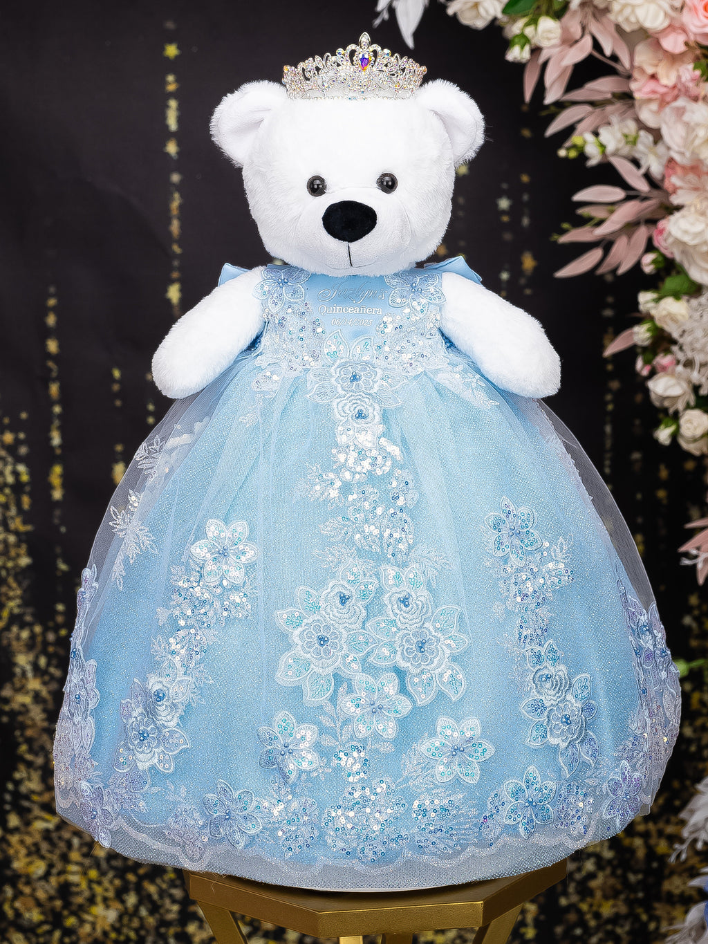 Light blue with butterflies Teddy Bear for quinceanera Light blue with butterflies Teddy Bear for quinceanera