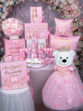 Pink with Butterfly quinceanera mega package