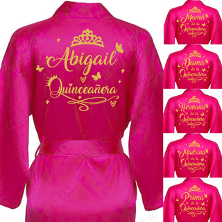 2 Batas quinceanera Fuchsia with Gold