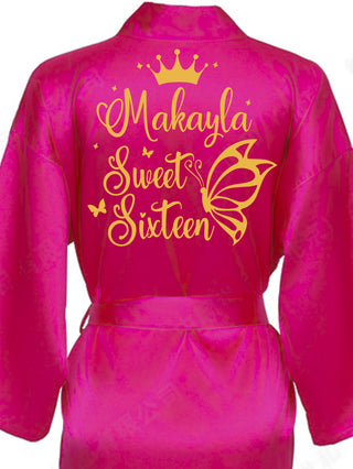 Robe Sweet 16 fuchsia with gold