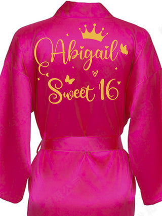 Robe Sweet 16 fuchsia with gold