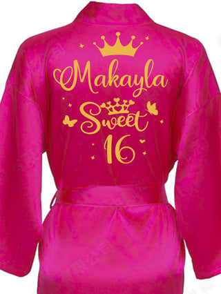 Robe Sweet 16 fuchsia with gold