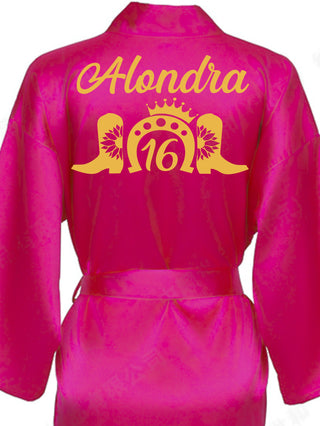 Robe Sweet 16 fuchsia with gold