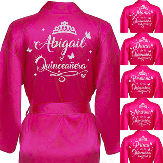 2 Batas quinceanera Fuchsia with Silver