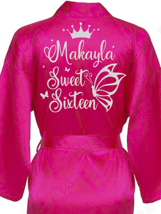 Robe Sweet 16 fuchsia with silver