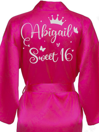 Robe Sweet 16 fuchsia with silver