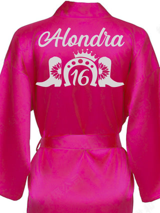 Robe Sweet 16 fuchsia with silver