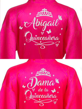 2 Batas quinceanera Fuchsia with Silver