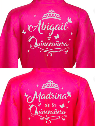 2 Batas quinceanera Fuchsia with Silver