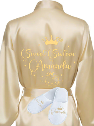 Sweet 16 Gold robe with slippers