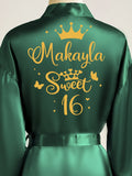 Robe Sweet 16 green with gold