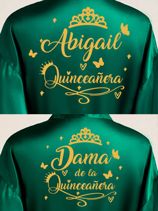 2 Batas quinceanera Green with Gold