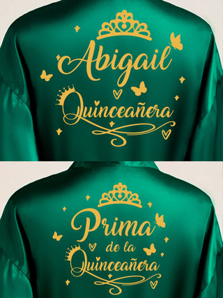 2 Batas quinceanera Green with Gold