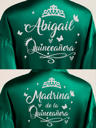 2 Batas quinceanera Green with Silver