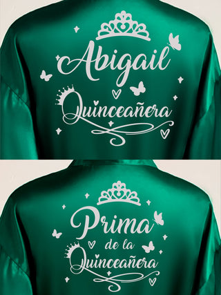 2 Batas quinceanera Green with Silver