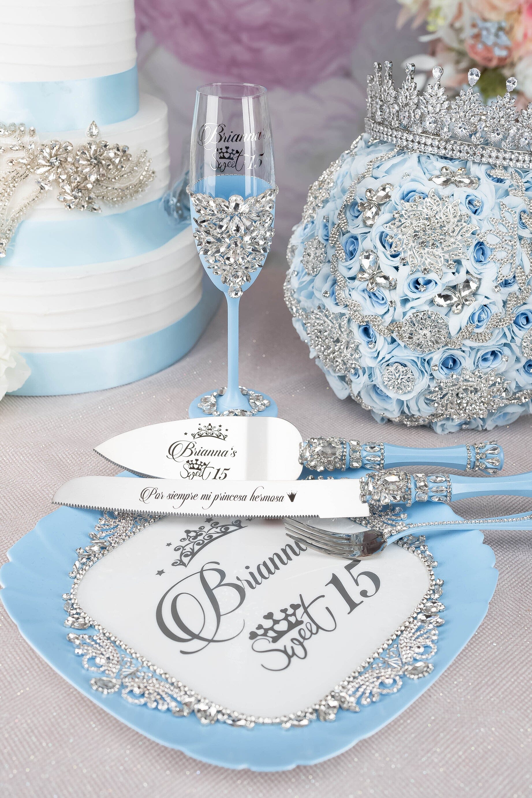 Baby blue outlet quinceanera decorations