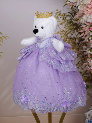 Lavender Gold Quinceanera Teddy Bear