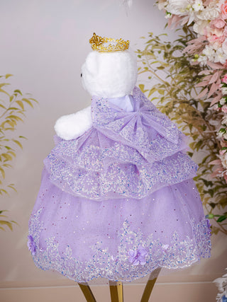 Lavender Gold Quinceanera Teddy Bear