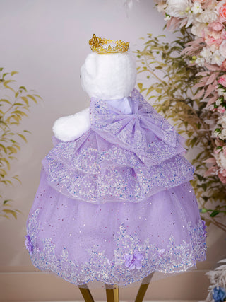 Lavender Gold Quinceanera Teddy Bear