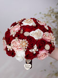 Burgundy Blush Quinceanera bouquet 9 inches