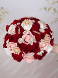 Burgundy Blush Quinceanera bouquet 13 inches