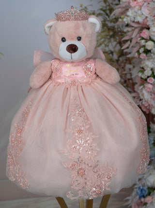 Rose gold quince Brown bear with Bow