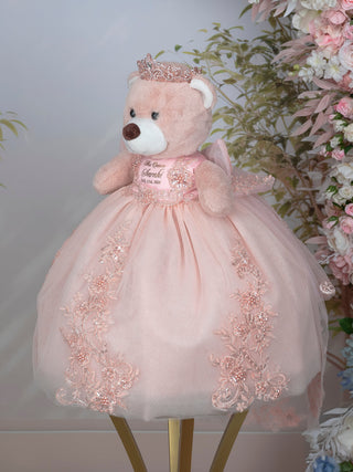 Rose gold quince Brown bear with Bow