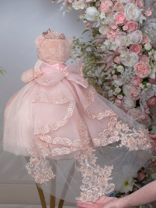 Rose gold quince Brown bear with Bow