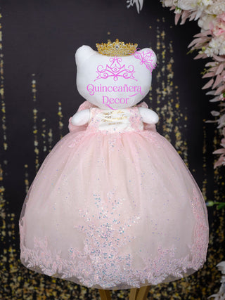 Pink Champagne Gold Muneca Cat for Quinceanera