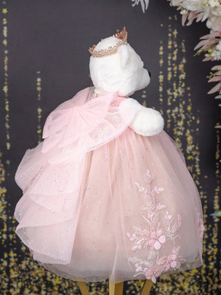 Blush pink Quinceanera teddy bear